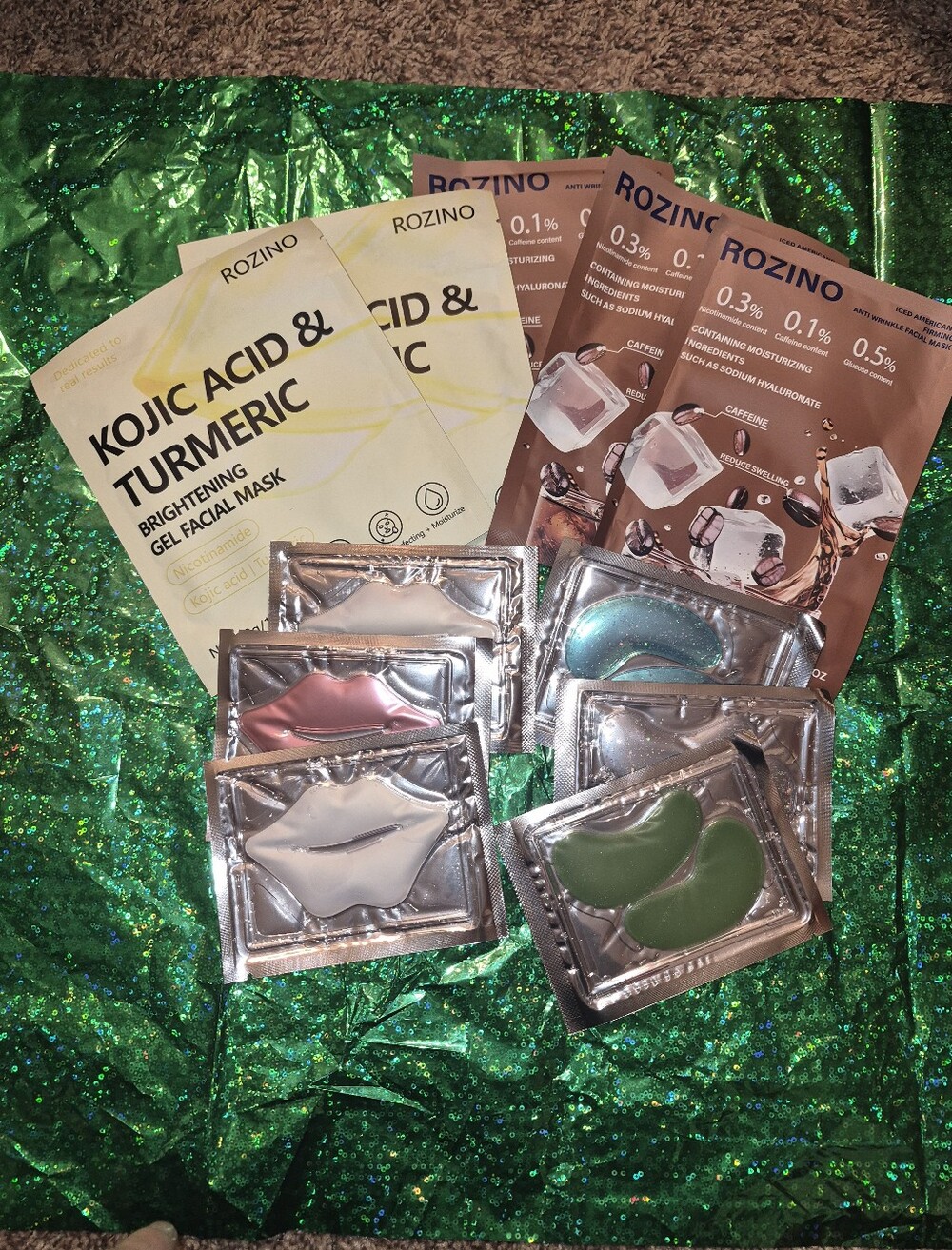 11pc,  5 Mask + 6 Assorted Gel Eye/lip Patches